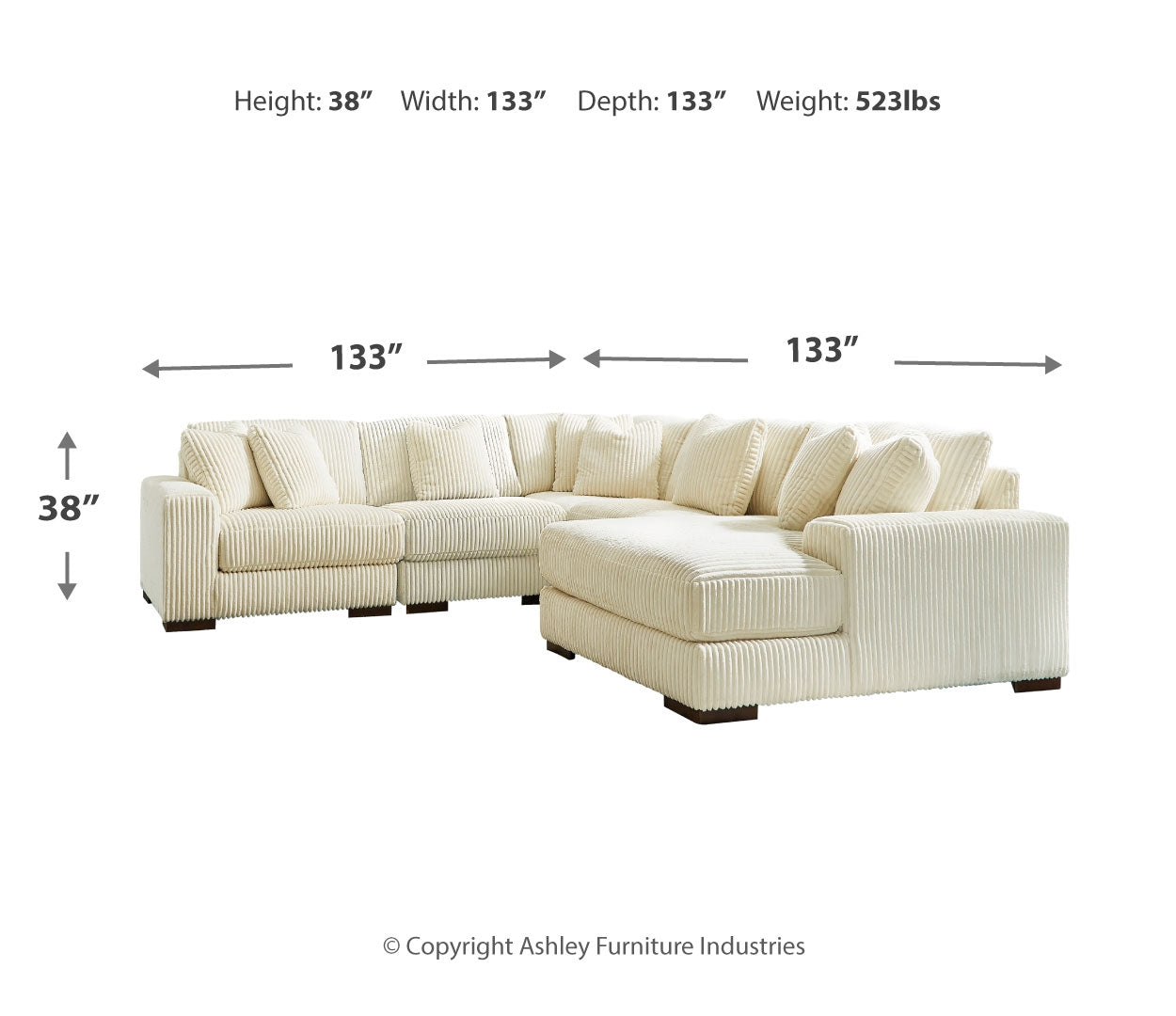 Lindyn 5-Piece Sectional with Ottoman