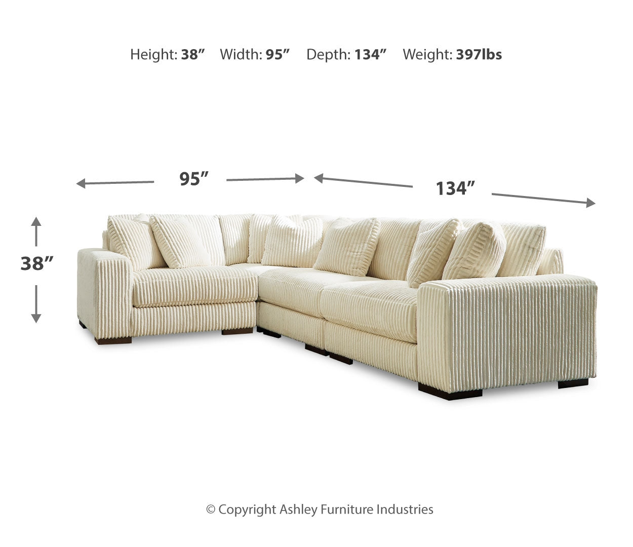 Lindyn 5-Piece Sectional with Ottoman