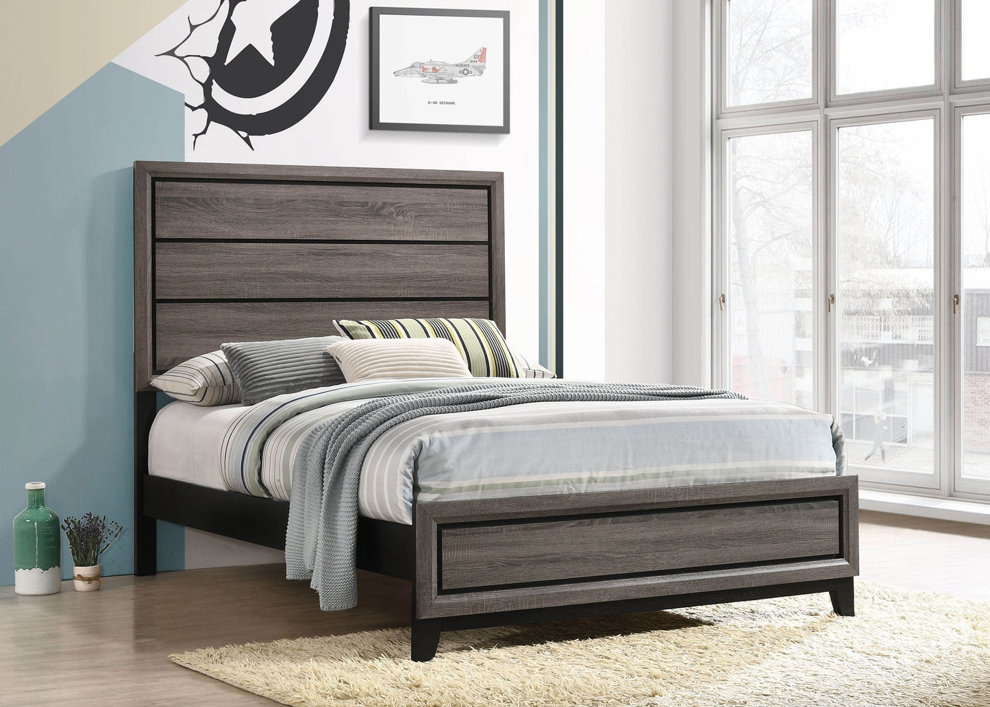 Watson  Bed Grey Oak and Black