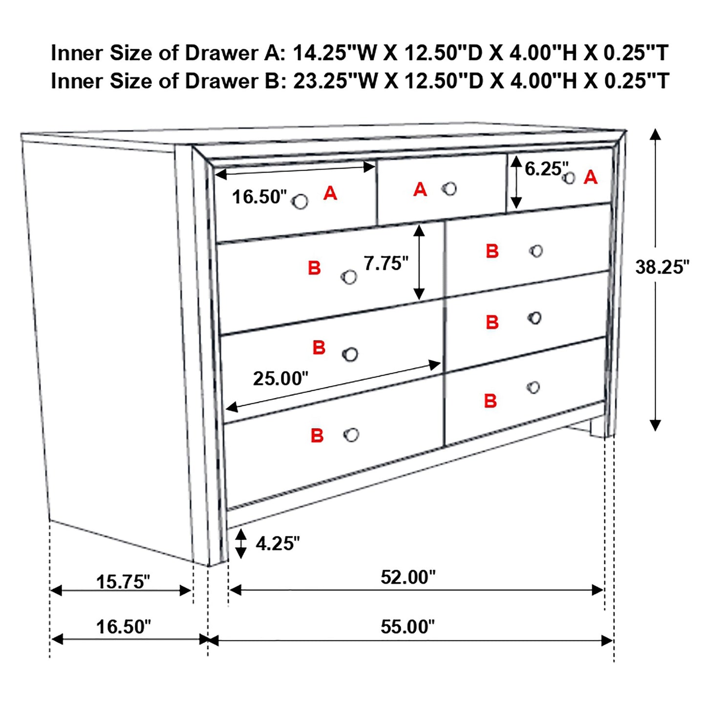 Serenity 9-drawer Dresser Mod Grey