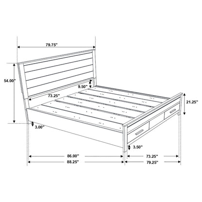 Woodmont  Storage Bed Rustic Golden Brown