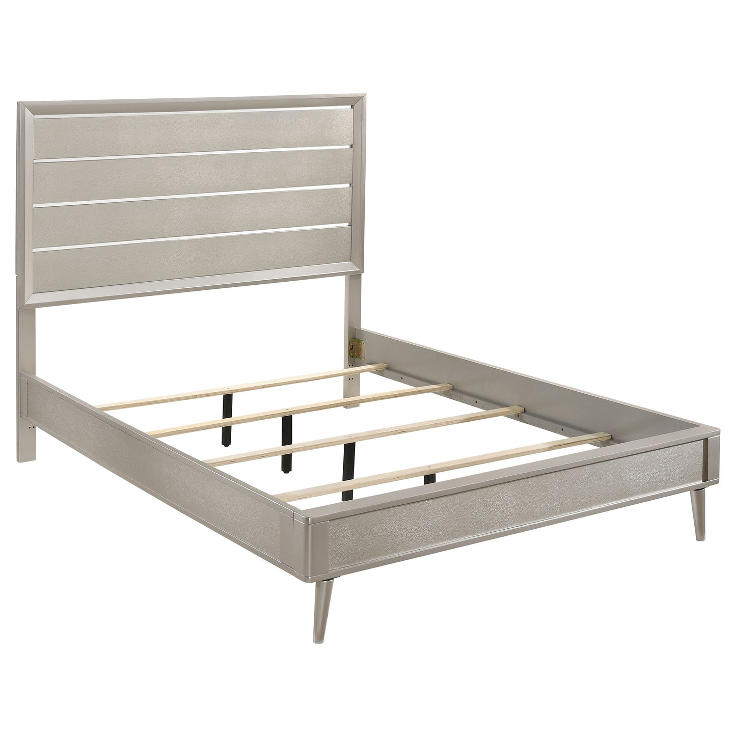 Ramon Wood Eastern King Panel Bed Metallic Sterling