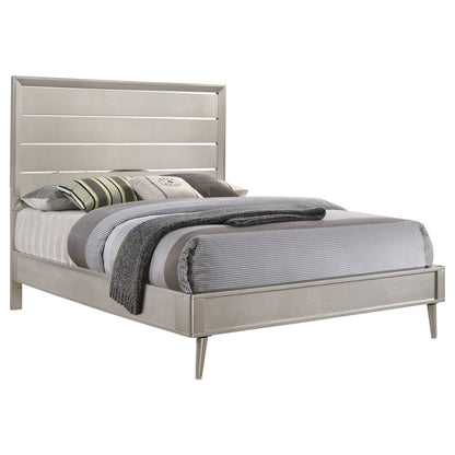 Ramon Wood Eastern King Panel Bed Metallic Sterling