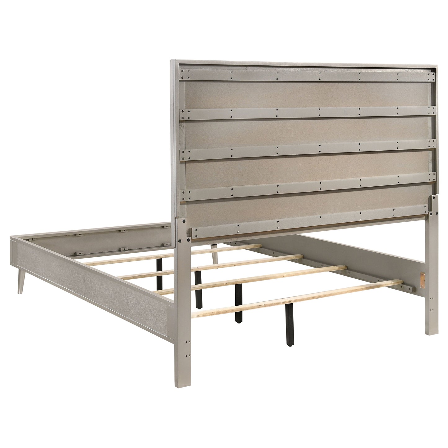 Ramon Wood Eastern King Panel Bed Metallic Sterling