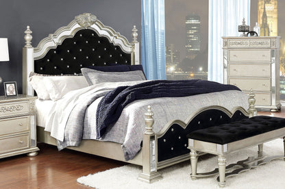 Heidi Wood Eastern King Poster Bed Metallic Platinum