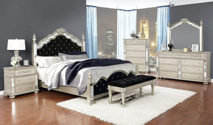 Heidi 9-drawer Dresser with Mirror Metallic Platinum