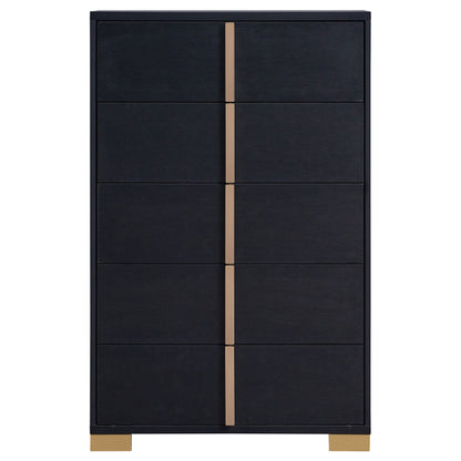 Marceline 5-drawer Chest Black