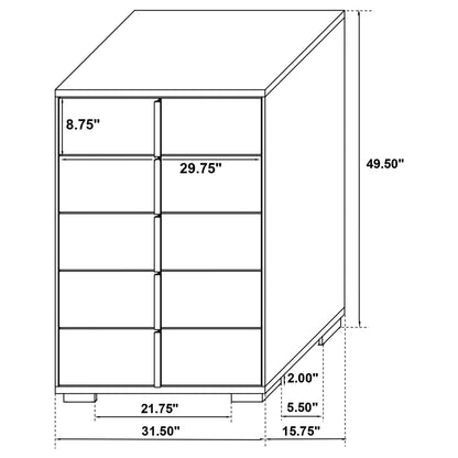 Marceline 5-drawer Chest Black