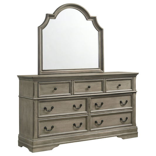 Manchester 7-drawer Dresser with Mirror Wheat Brown