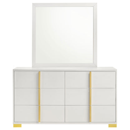 Marceline 6-drawer Dresser with Mirror White