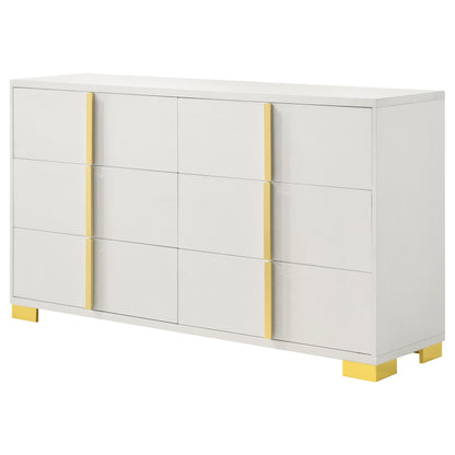 Marceline 6-drawer Dresser with Mirror White