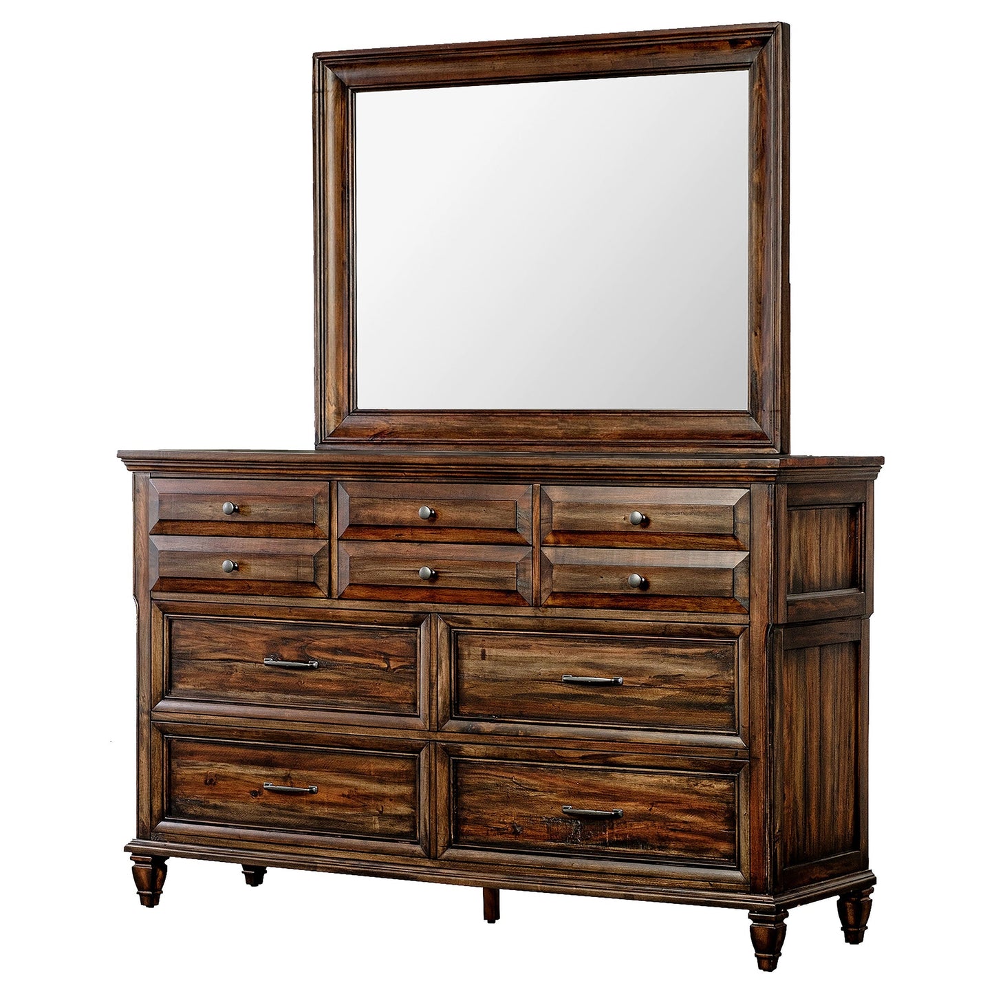 Avenue 8-drawer Dresser with Mirror Weathered Burnished Brown