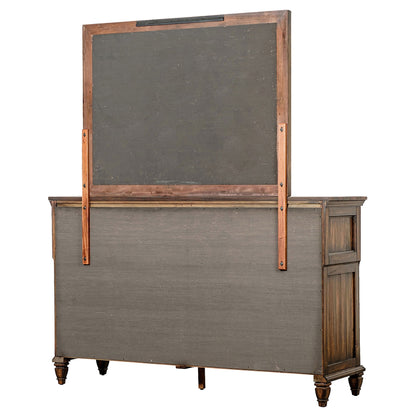 Avenue 8-drawer Dresser with Mirror Weathered Burnished Brown