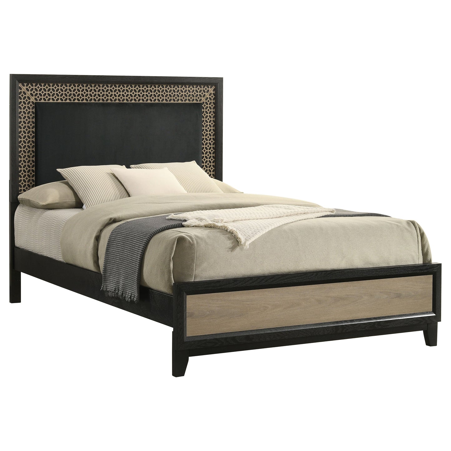 Valencia  Bed Light Brown and Black