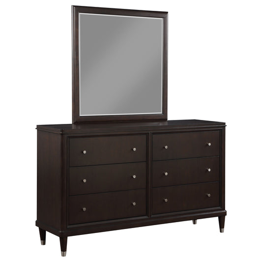 Emberlyn 6-drawer Bedroom Dresser with Mirror Brown