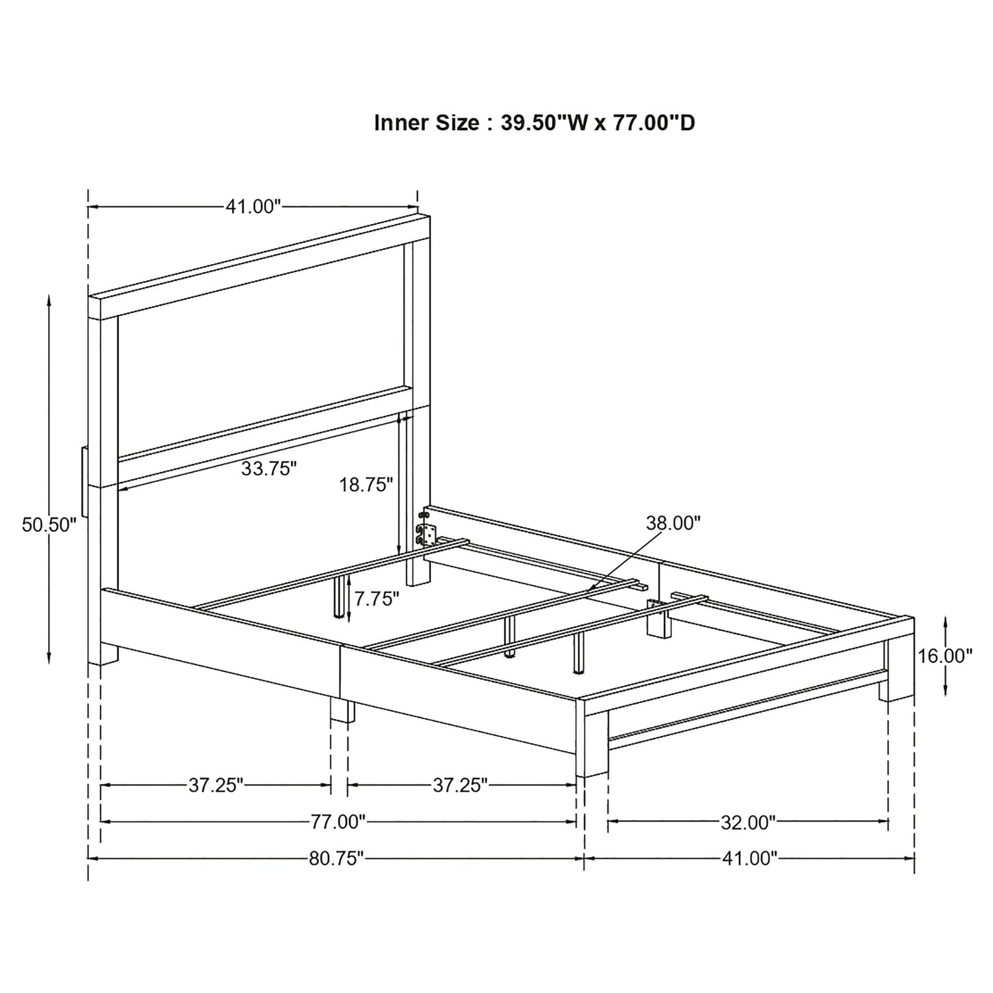 Sidney Wood Twin Panel Bed Rustic Pine