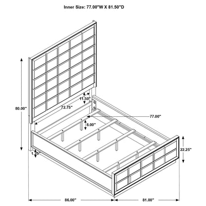 Durango  Upholstered Bed Smoked Peppercorn and Grey