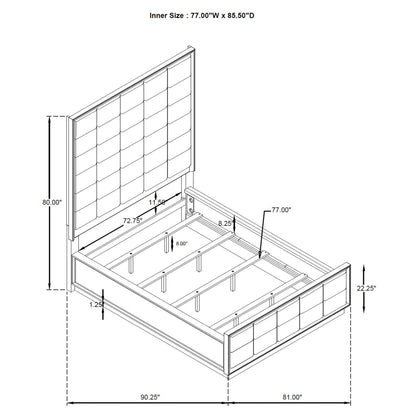 Durango 77-inch  Panel Bed Washed Oak