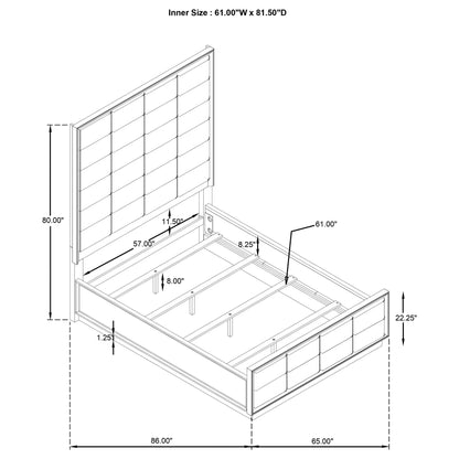 Durango 77-inch  Panel Bed Washed Oak