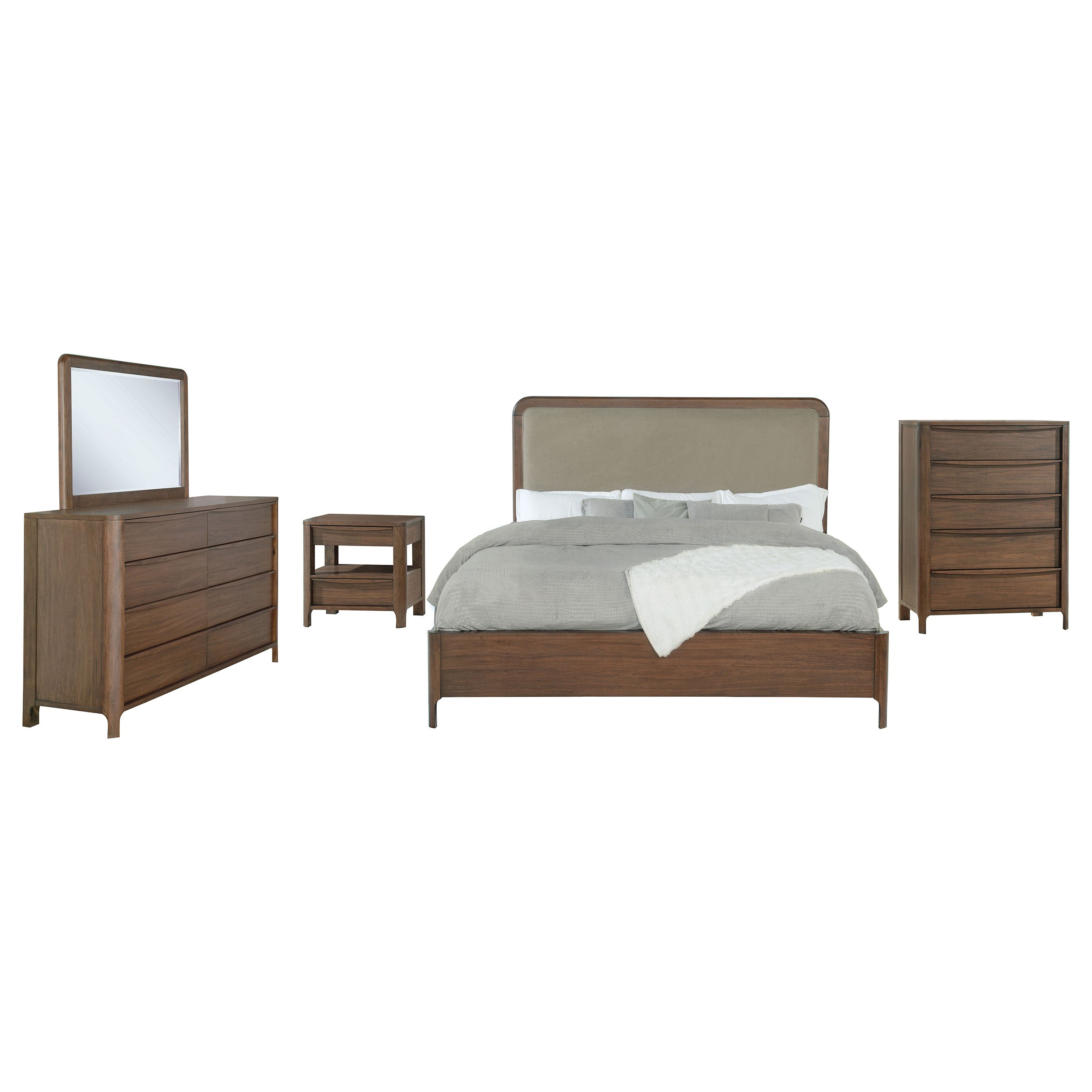 Maderia 4-piece Queen Bedroom Set Walnut