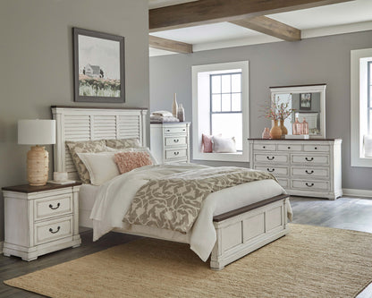 Hillcrest 5-drawer Chest Dark Rum and White