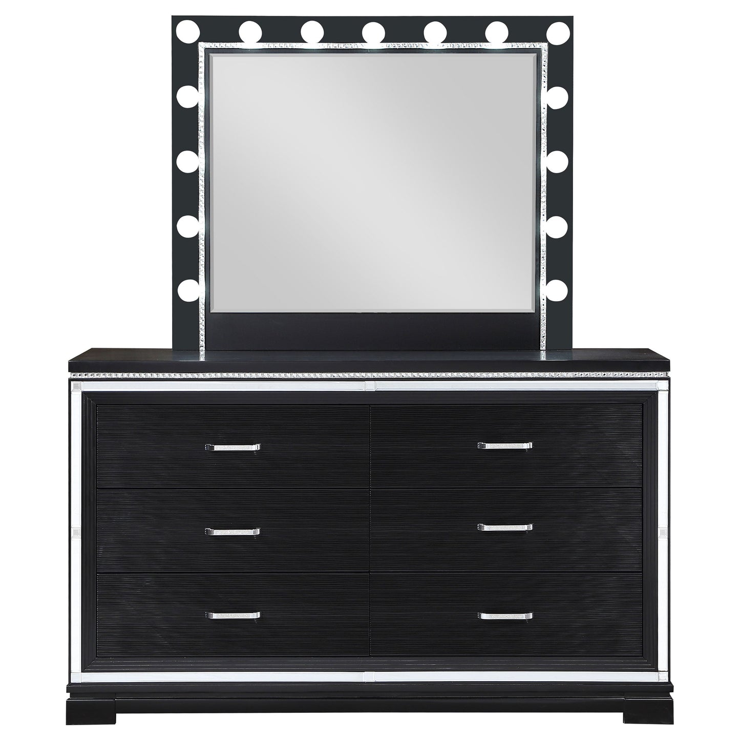 Cappola 6-drawer Dresser with Mirror Black