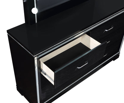 Cappola 6-drawer Dresser with Mirror Black