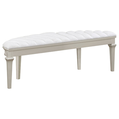 Heidi Upholstered Bench Metallic Platinum