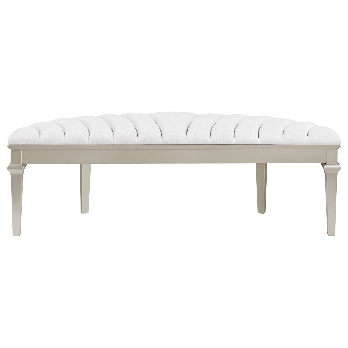 Heidi Upholstered Bench Metallic Platinum