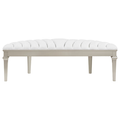 Heidi Upholstered Bench Metallic Platinum