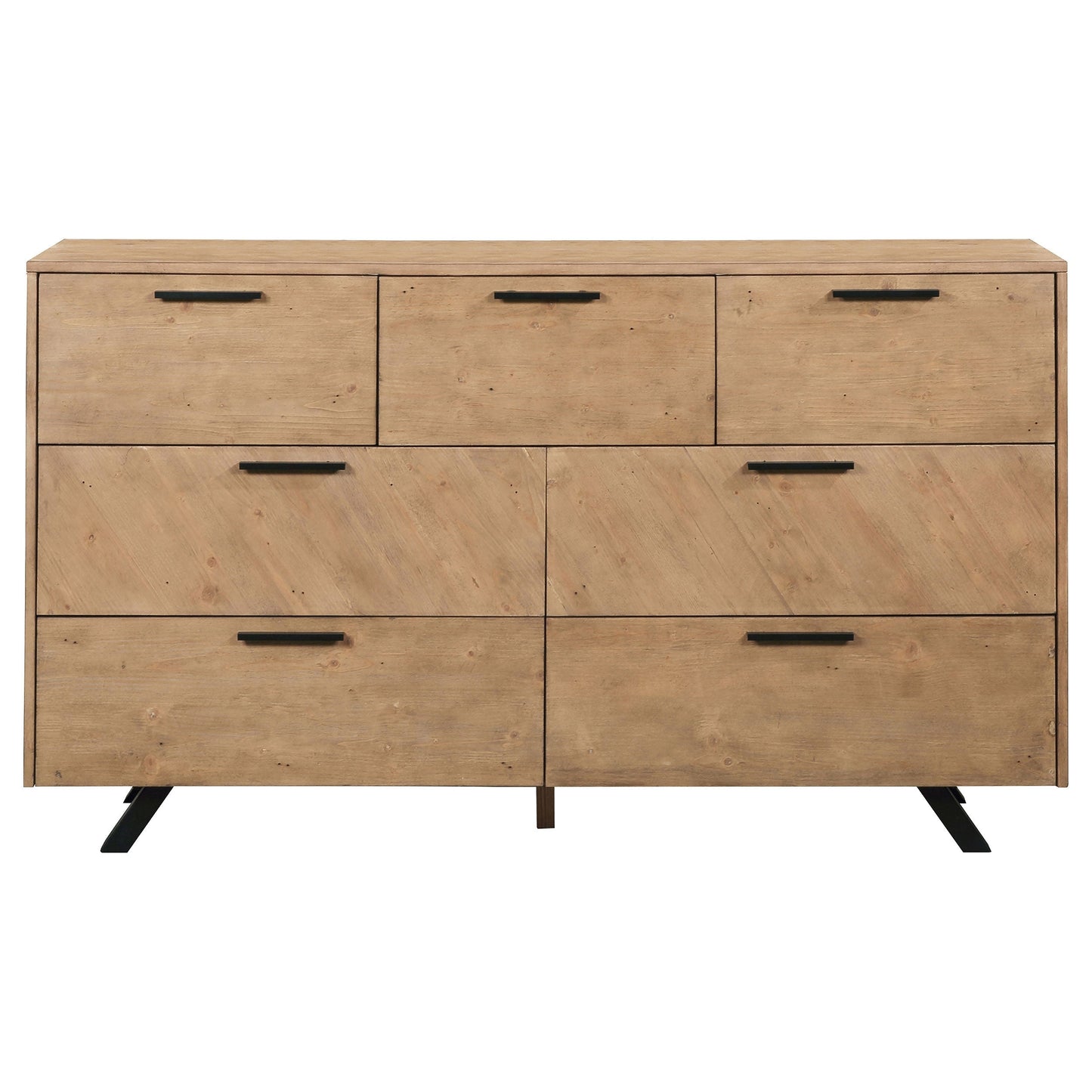 Taylor 7-drawer Rectangular Dresser with Mirror Light Honey Brown