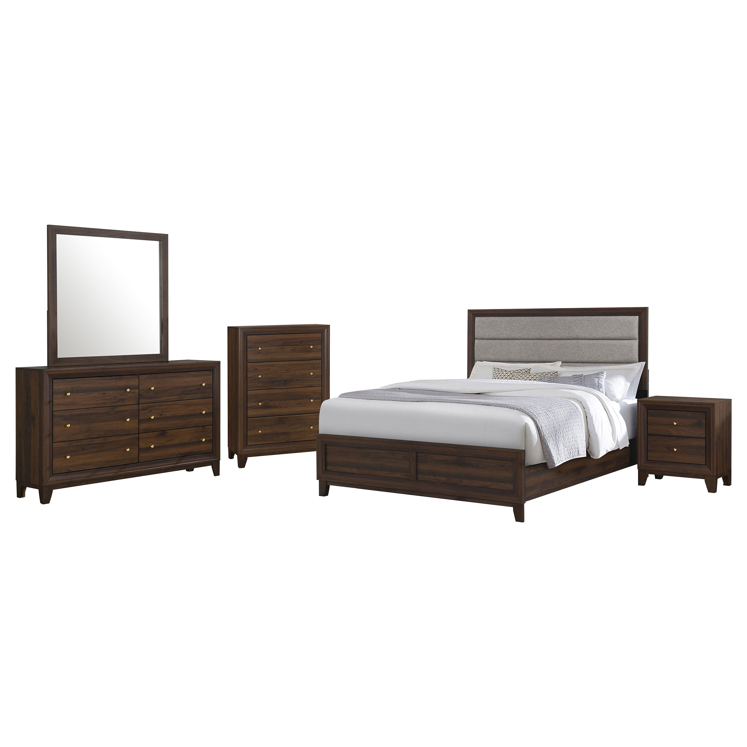 Welsley 4-piece Queen Bedroom Set Walnut