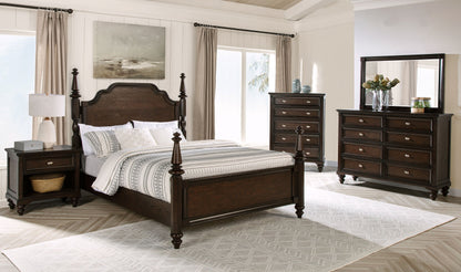 Andover 63-inch Four Poster  Bed Dark Oak