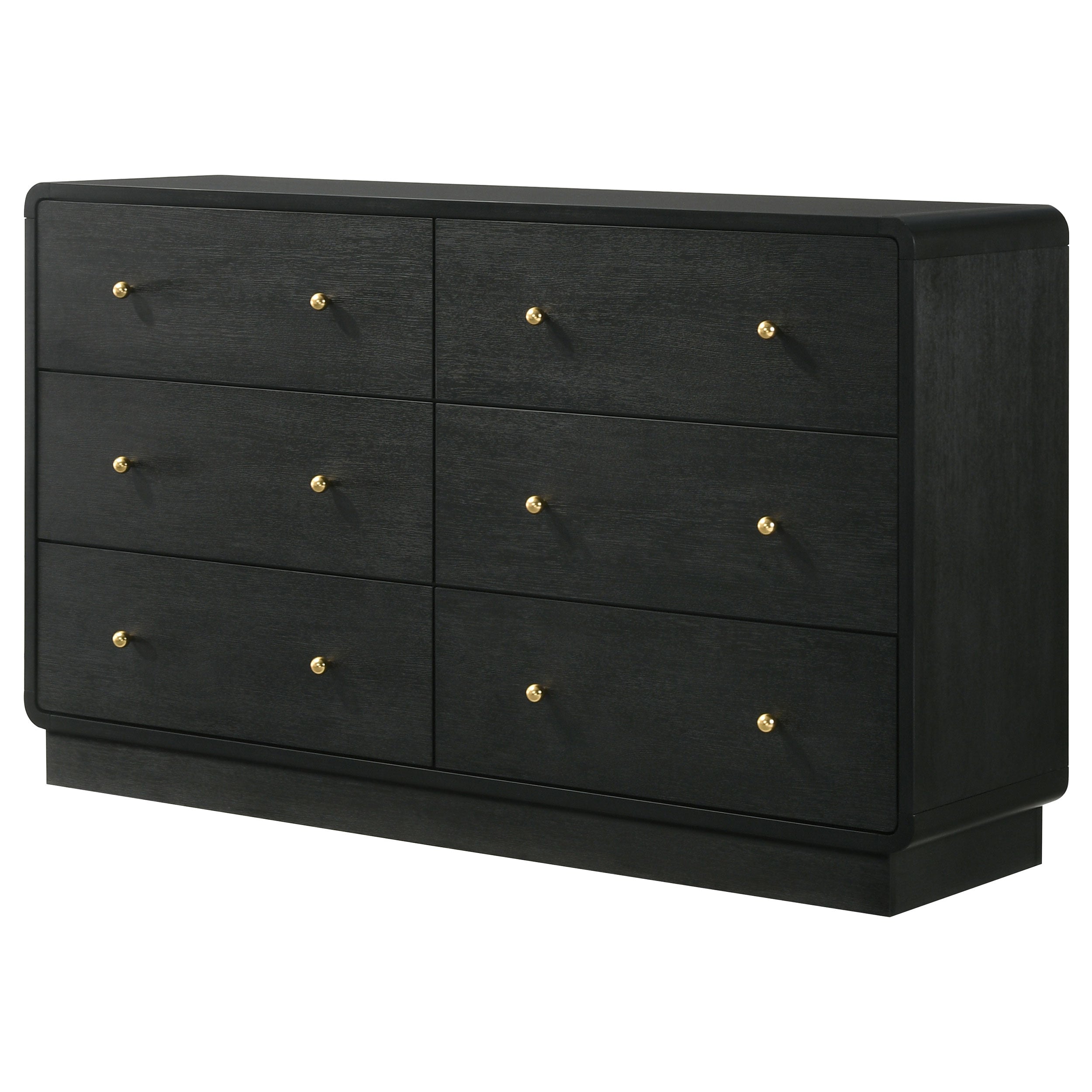 Cavelle 6-drawer Dresser and Mirror Black