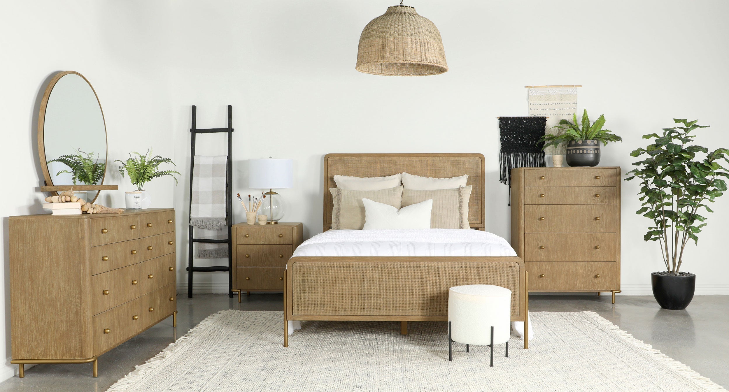 Arini  Upholstered  Bedroom Set Sand Wash