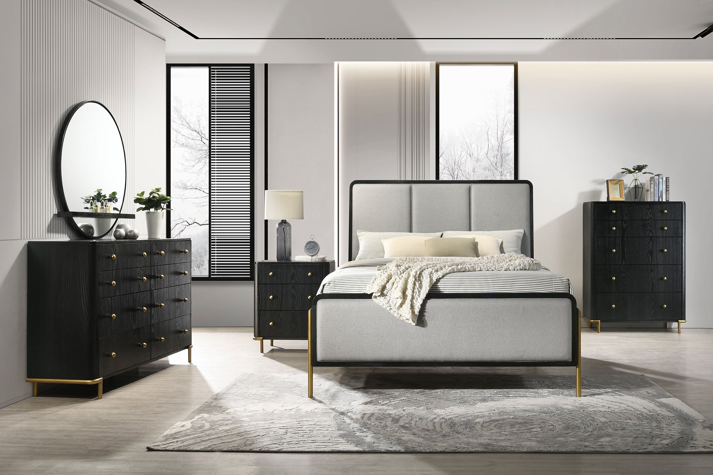 Arini   Bedroom Set Black and Grey