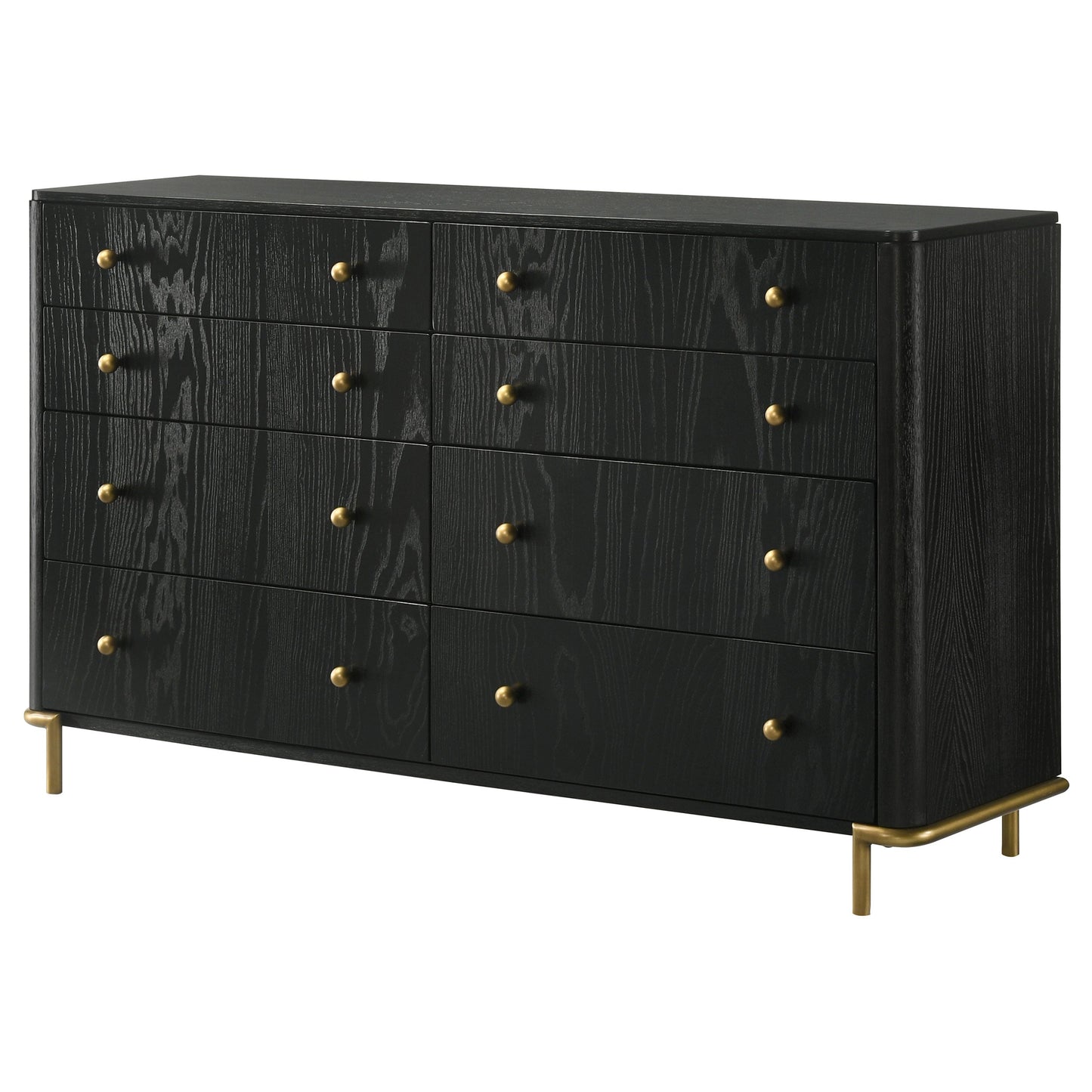 Arini 8-drawer Bedroom Dresser with Mirror Black