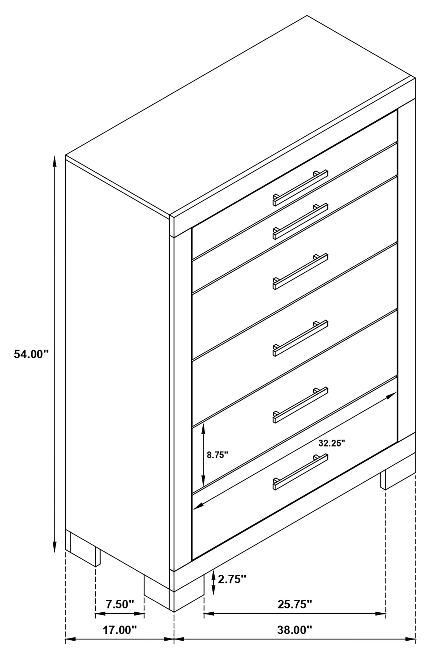 Channing 5-drawer Chest Rough Sawn Grey Oak