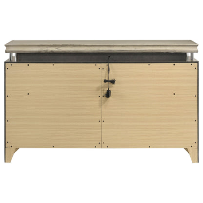 Giselle 8-drawer Bedroom Dresser with Mirror with LED Rustic Beige