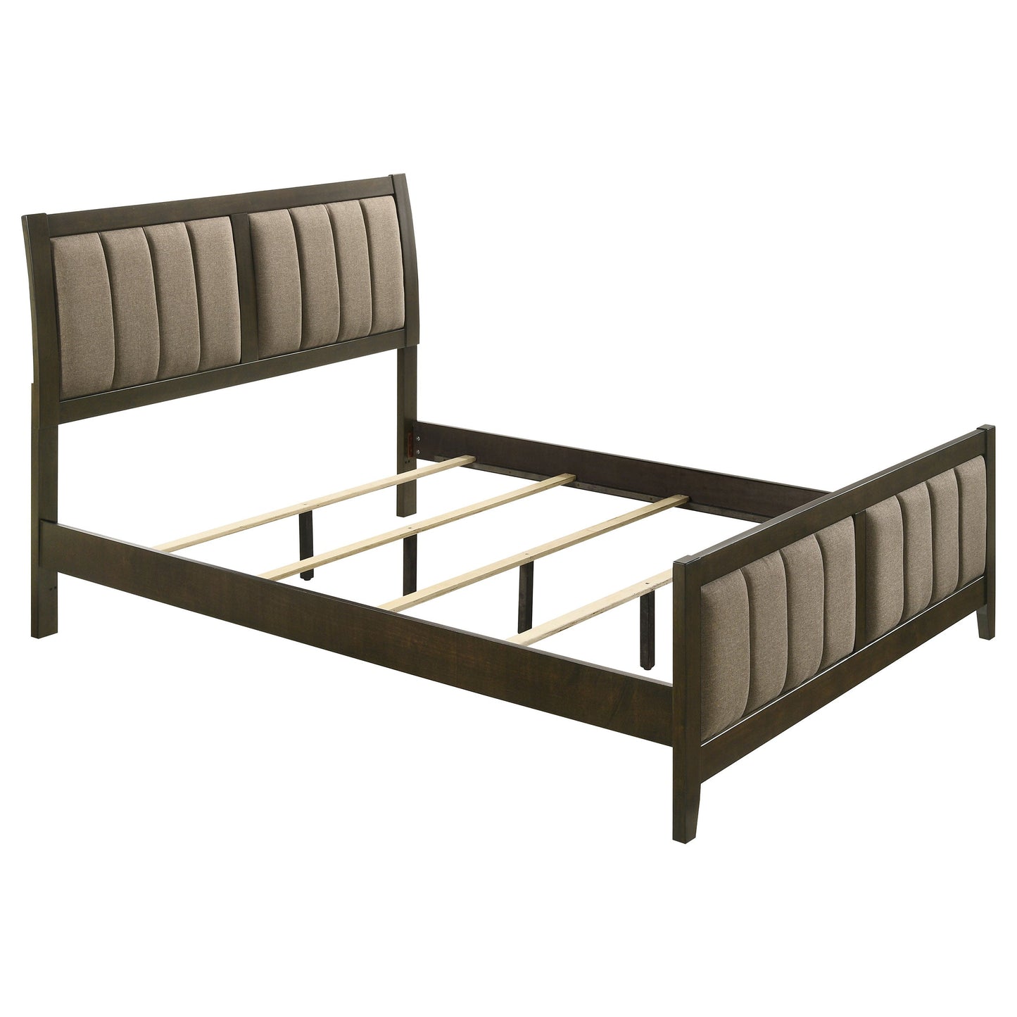 Wilkes 51-inch Upholstered  Bed Dark Cocoa