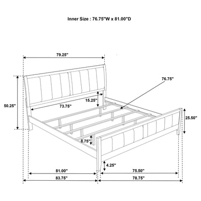 Wilkes 51-inch Upholstered  Bed Dark Cocoa