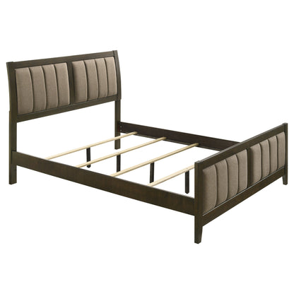 Wilkes 51-inch Upholstered  Bed Dark Cocoa