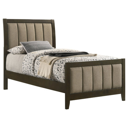 Wilkes 51-inch Upholstered  Bed Dark Cocoa