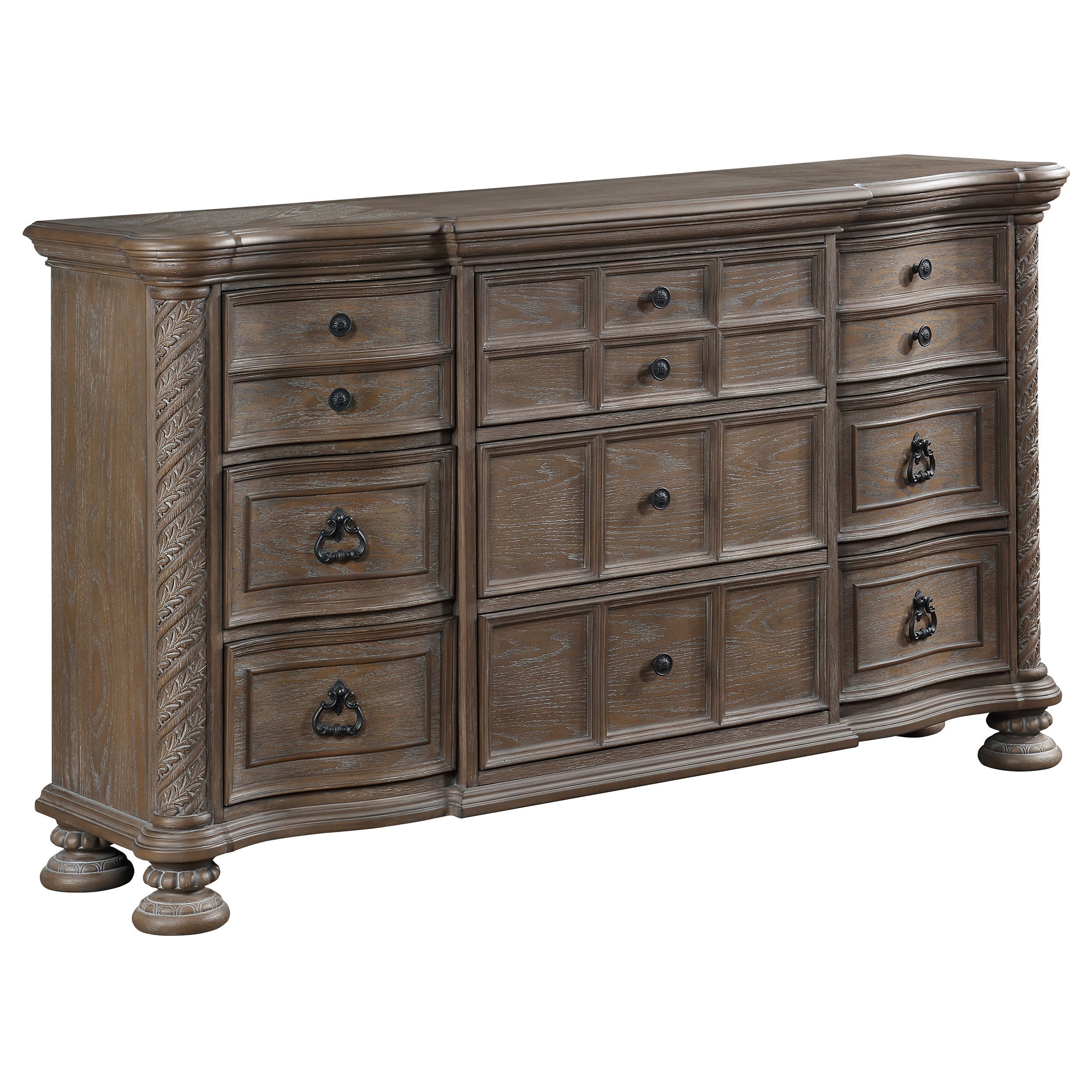 Emmett   Bedroom Set Walnut and Beige