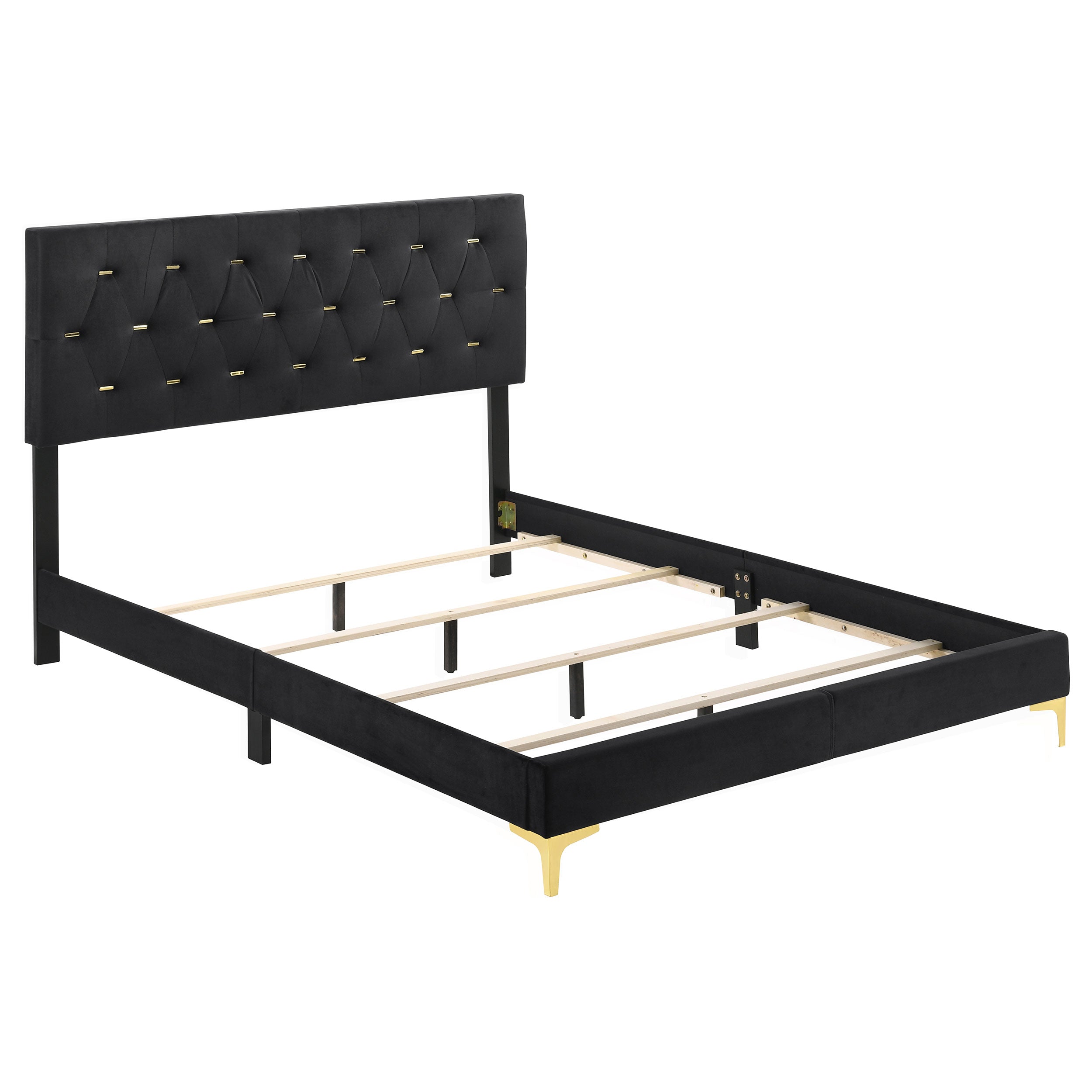 Kendall  Tufted Panel  Bedroom Set Black and Gold