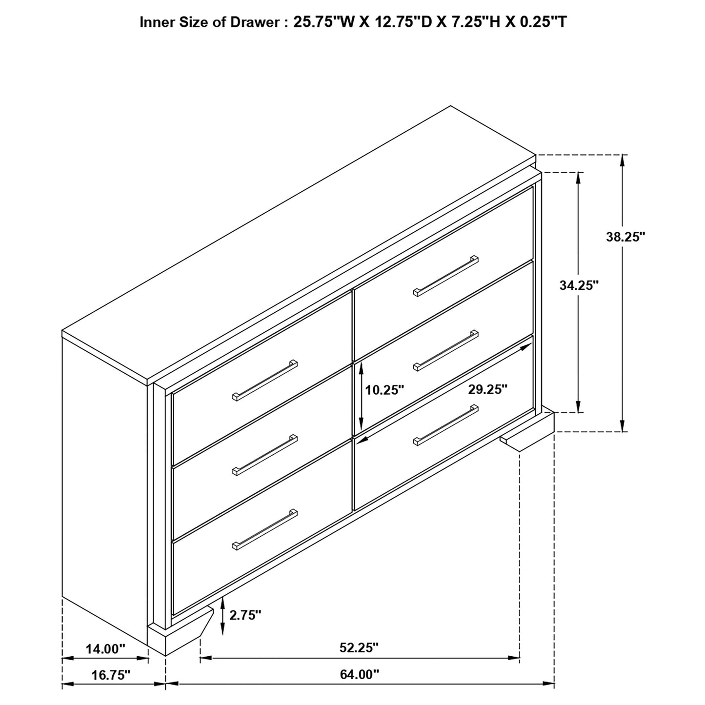 Baker 6-drawer Dresser with Mirror Brown and Light Taupe