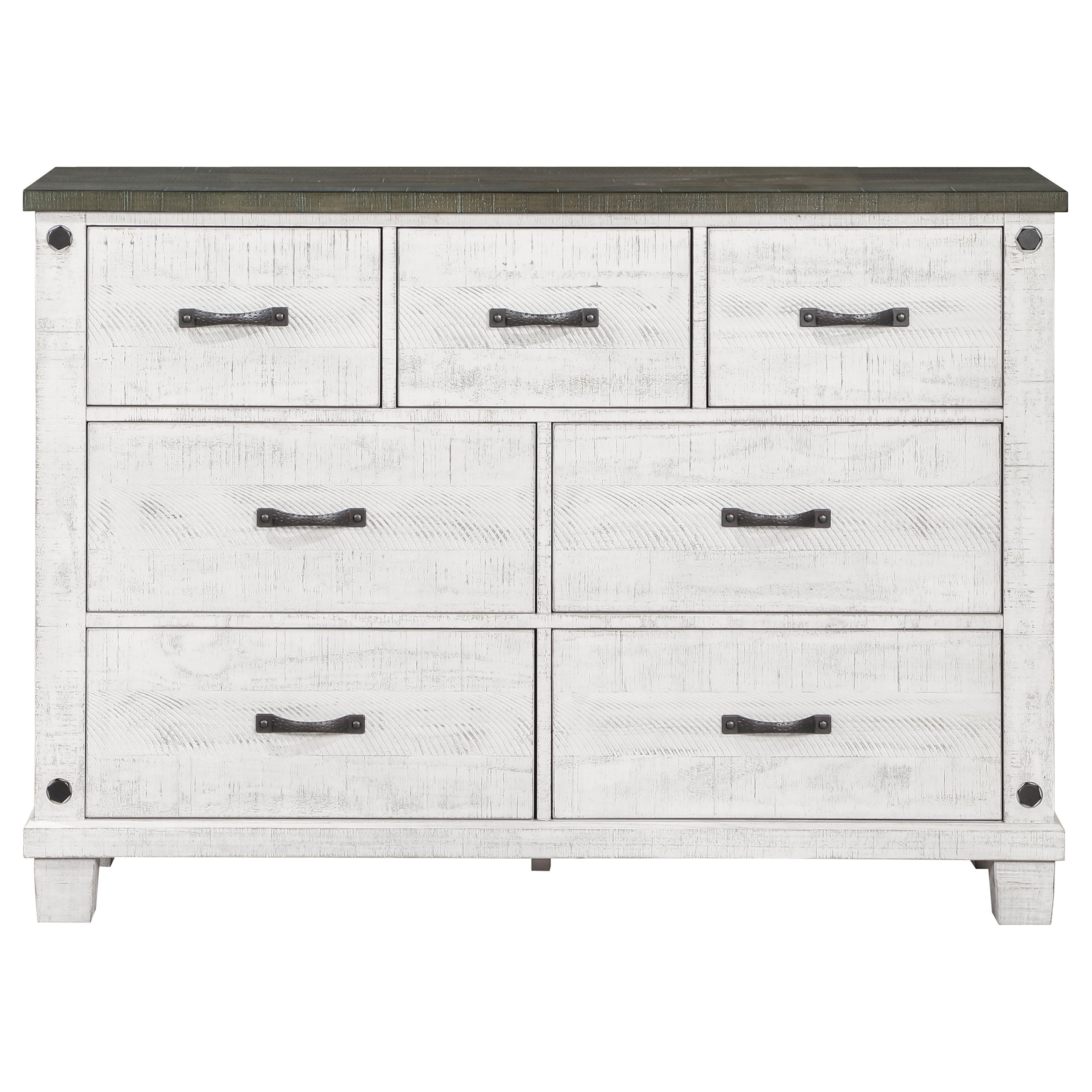 Lilith   Bedroom Set Distressed Grey and White