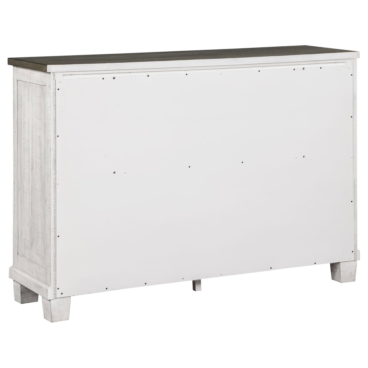 Lilith 7-drawer Dresser with Mirror Distressed Grey and White