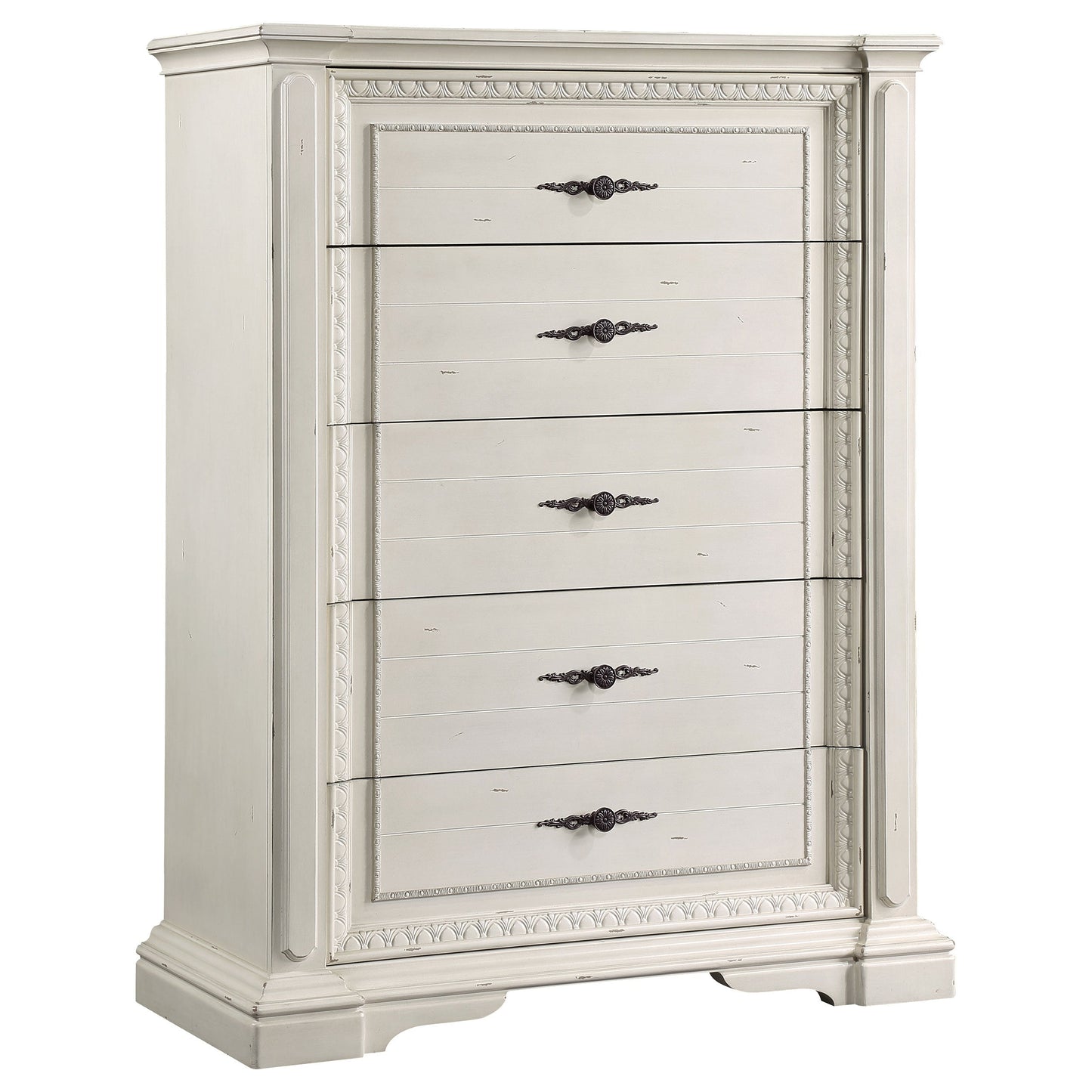 Evelyn 5-drawer Chest Antique White