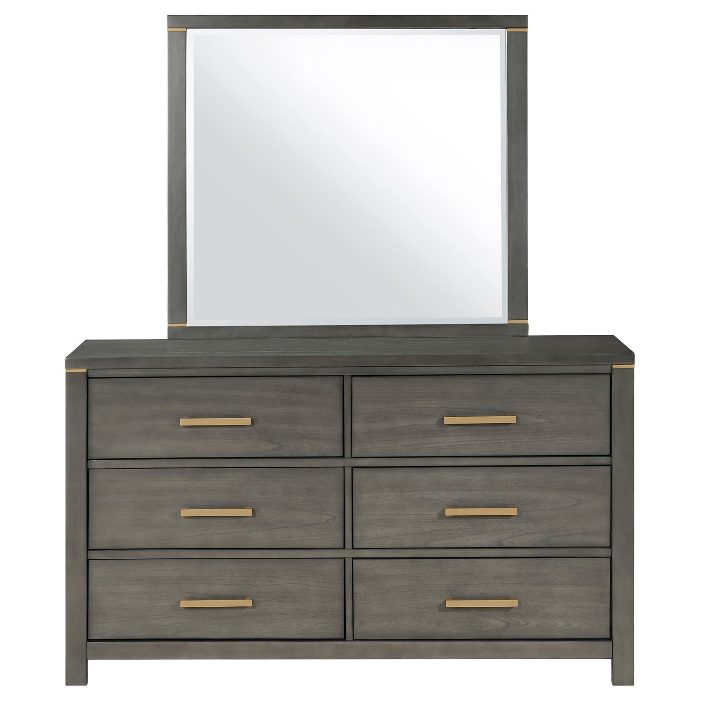 Kieran 6-drawer Bedroom Dresser with Mirror Grey